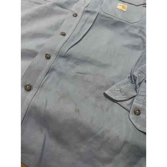 Preowned Carhartt Large RG light blue Fire Resistant Shirt  294-80 ARC2 - Picture 2 of 7